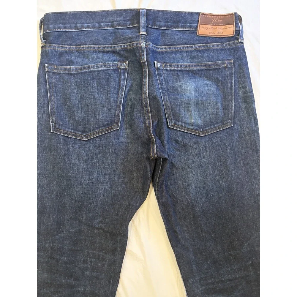 J. Crew 484 Jeans Men's 32x34 Blue Dark Wash Slim Fit Straight